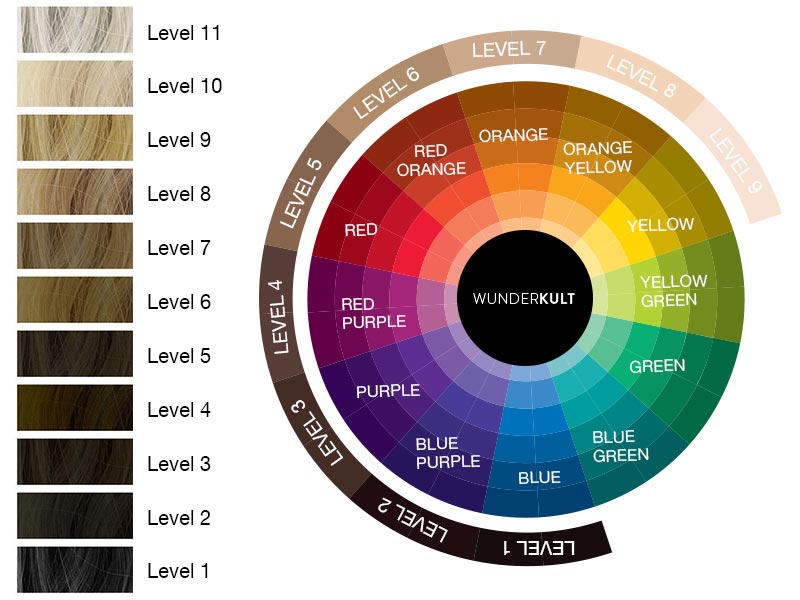 hair colour chart wheel