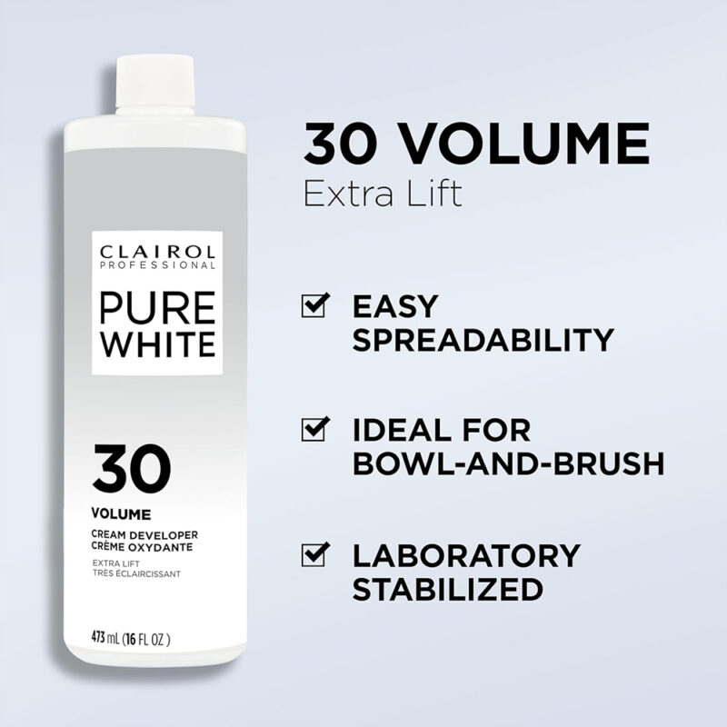 Clairol Pure White Volume 30 Creme Developer Extra Lift 16oz - Image 3