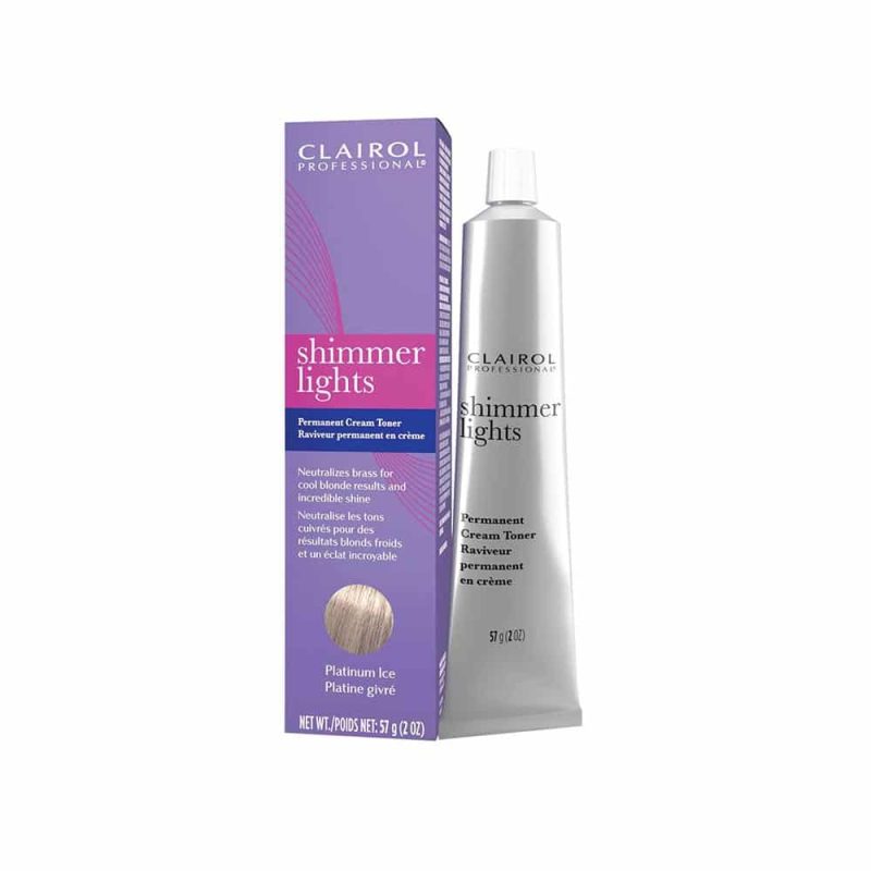 clairol professional shimmer lights permanent cream toner - platinum ice